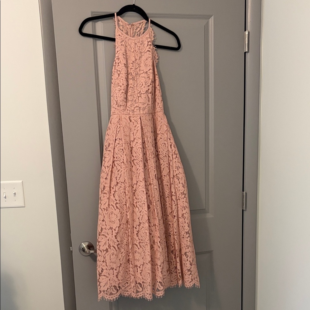 ASOS Blush Lace Halter Dress